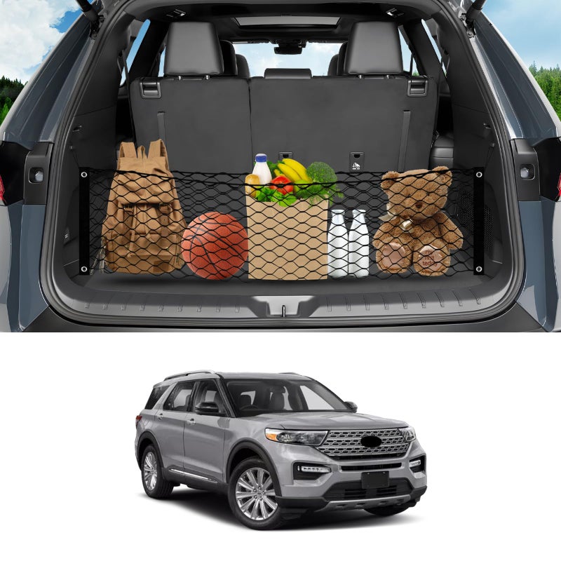 Karltys Envelope Style Cargo Net for 2020-2025 Ford Explorer  Heavy Duty Rear Trunk Mesh Cargo Net for Explorer Accessories  Elastic Nylon Mesh Storage Netting Organizer - Image 1